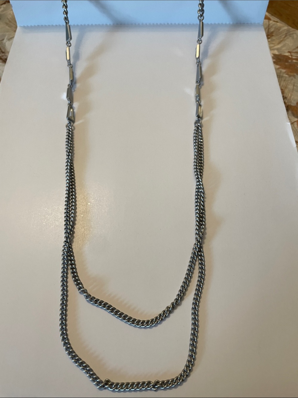 Lia Sophia Double-Layer Silver-Tone Chain Necklace